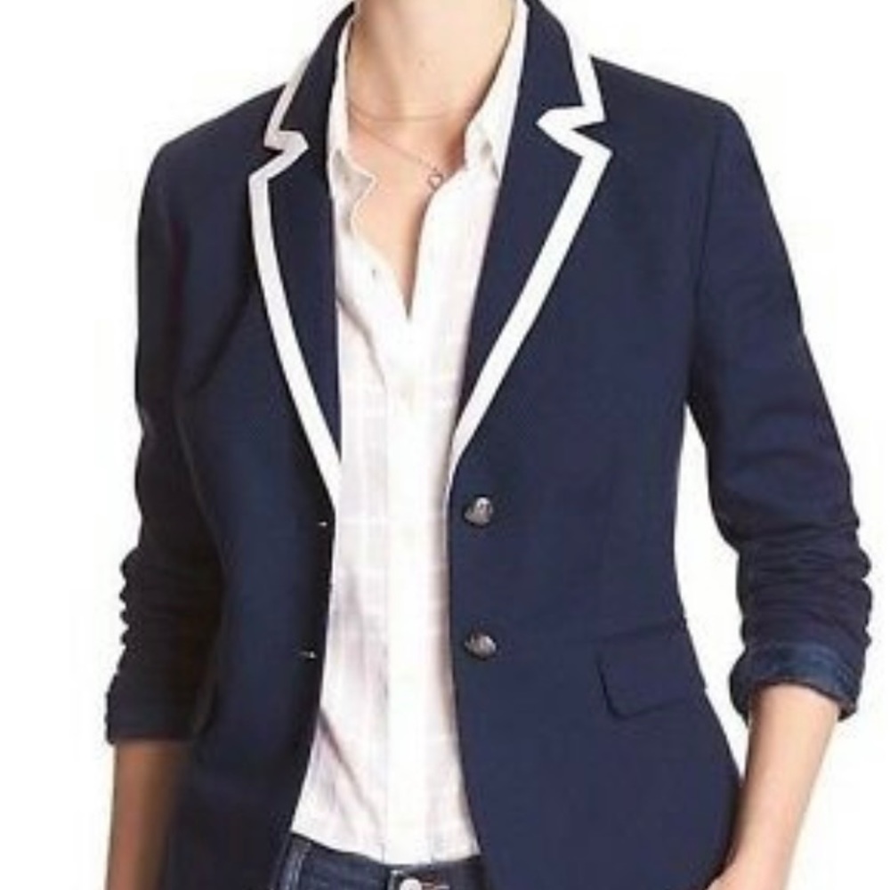 Banana Republic Factory textured tipped blazer